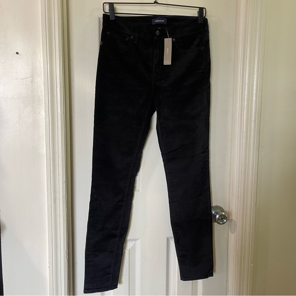 NWT J. Crew Black Velvet Denim Jeans